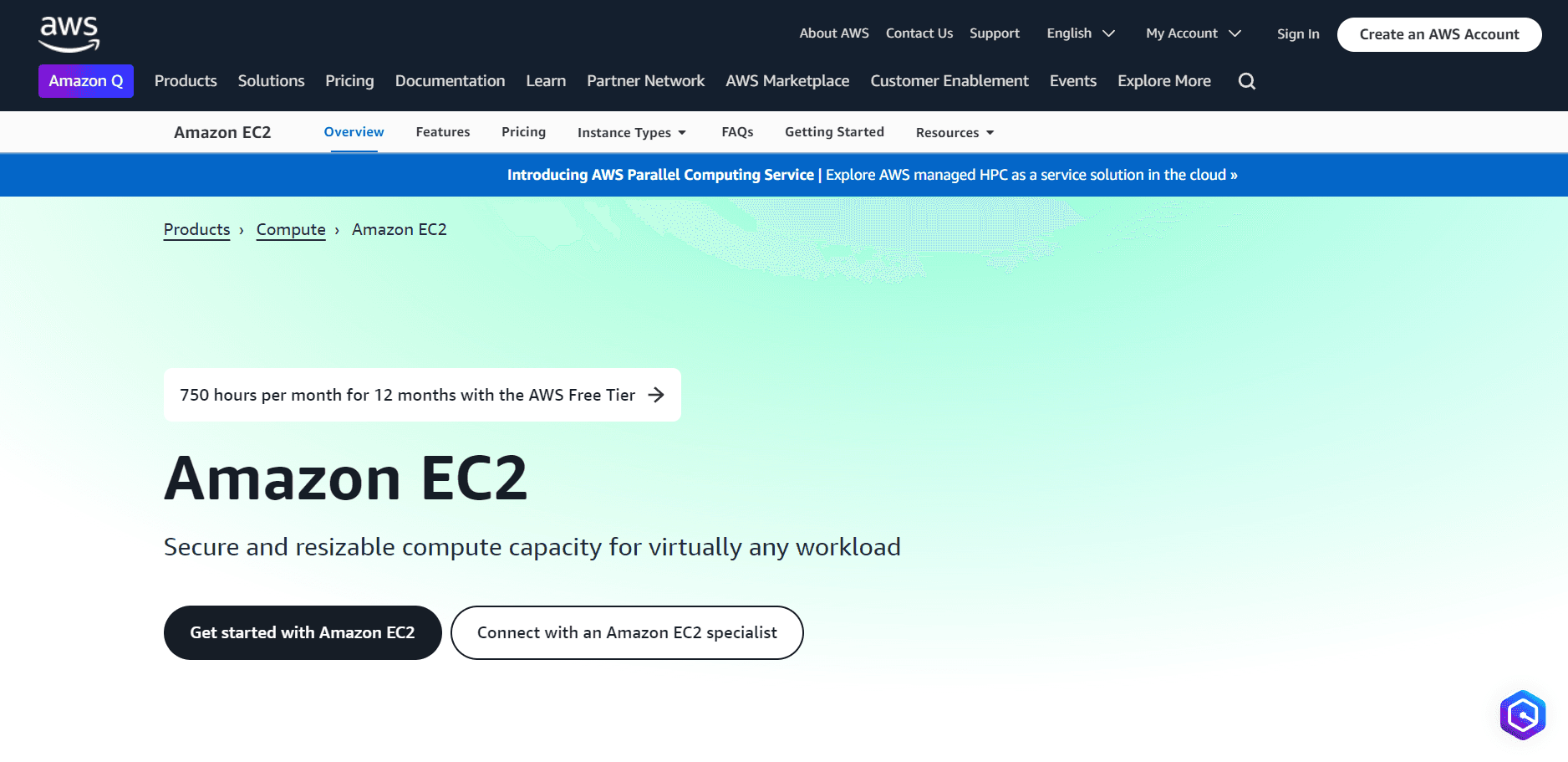 aws ec2 web hosting page