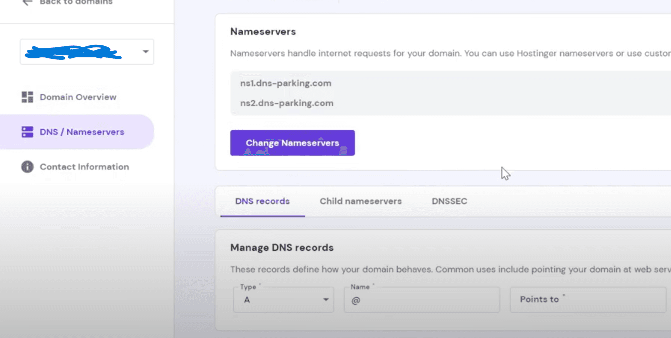 Hostinger domain nameservers