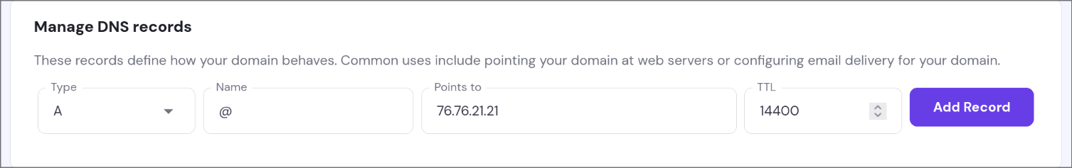 Hostinger domain page