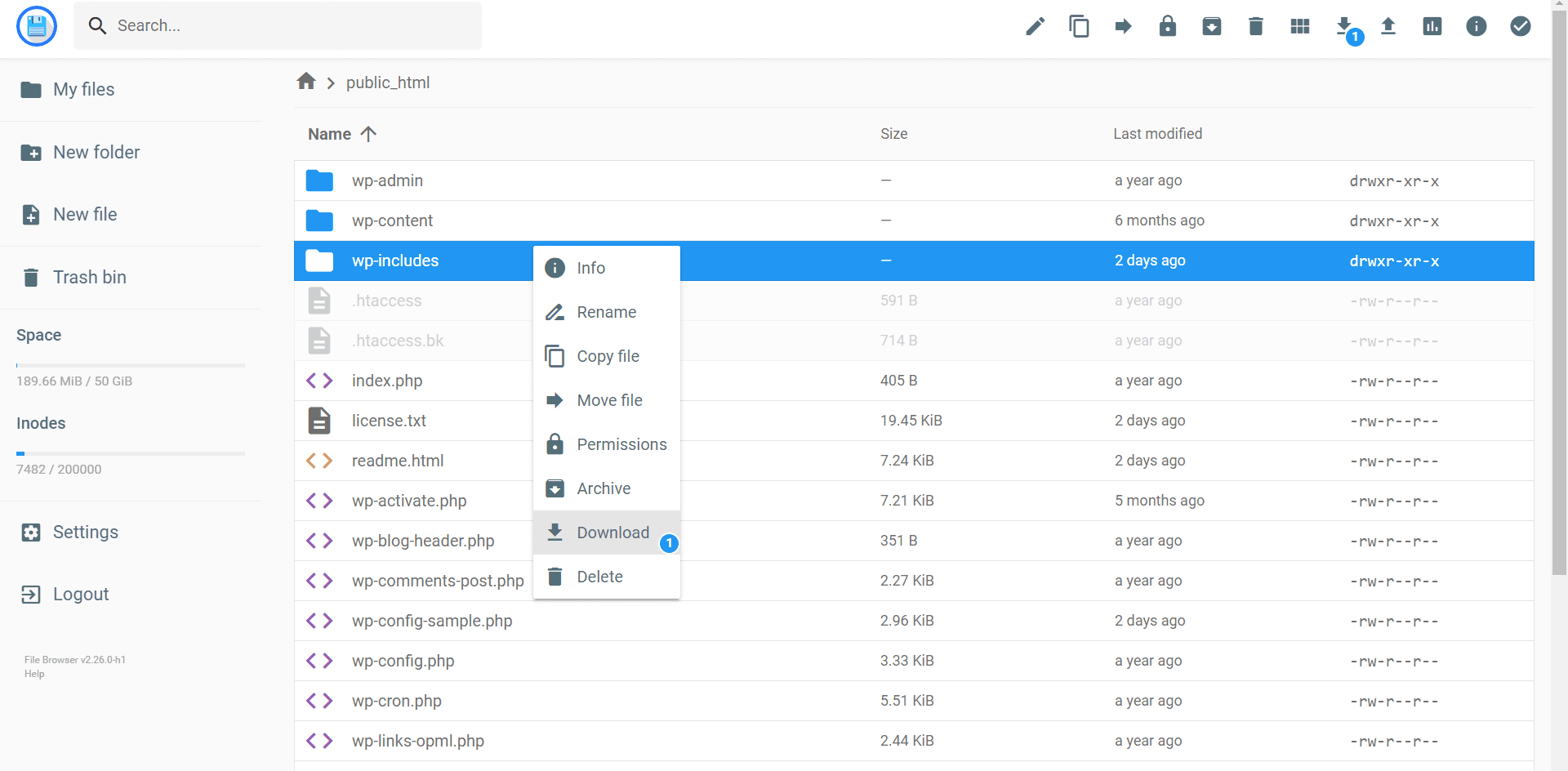 Hostinger file manager download files by right click on mouse